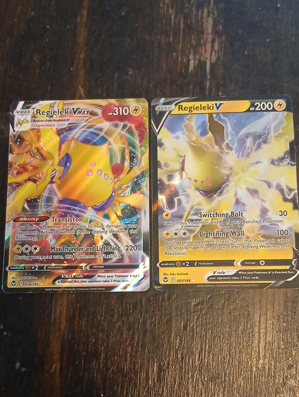 Pokemon Regieleki V & VMAX Lightning Cards - Yellow